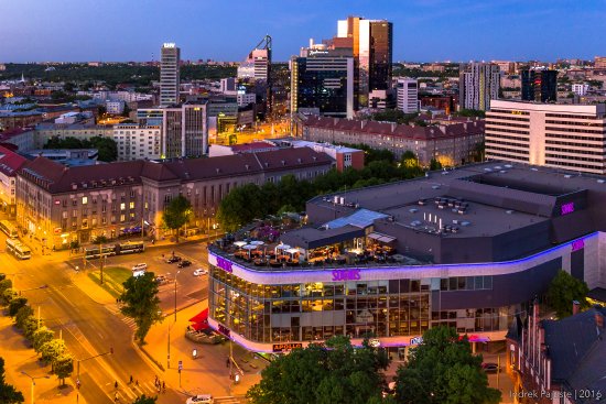 aerial shot of Solaris Shopping Mall in Tallinn